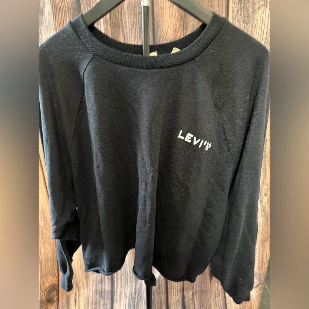 Levi's Black Crew Sweatshirt with White Logo